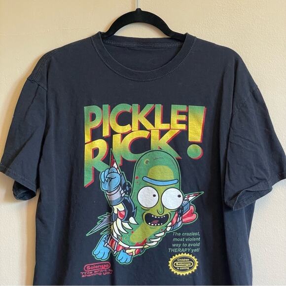 Pickle Rick! L short sleeve t-short Rick & Morty cartoon black red fandom - Picture 2 of 6